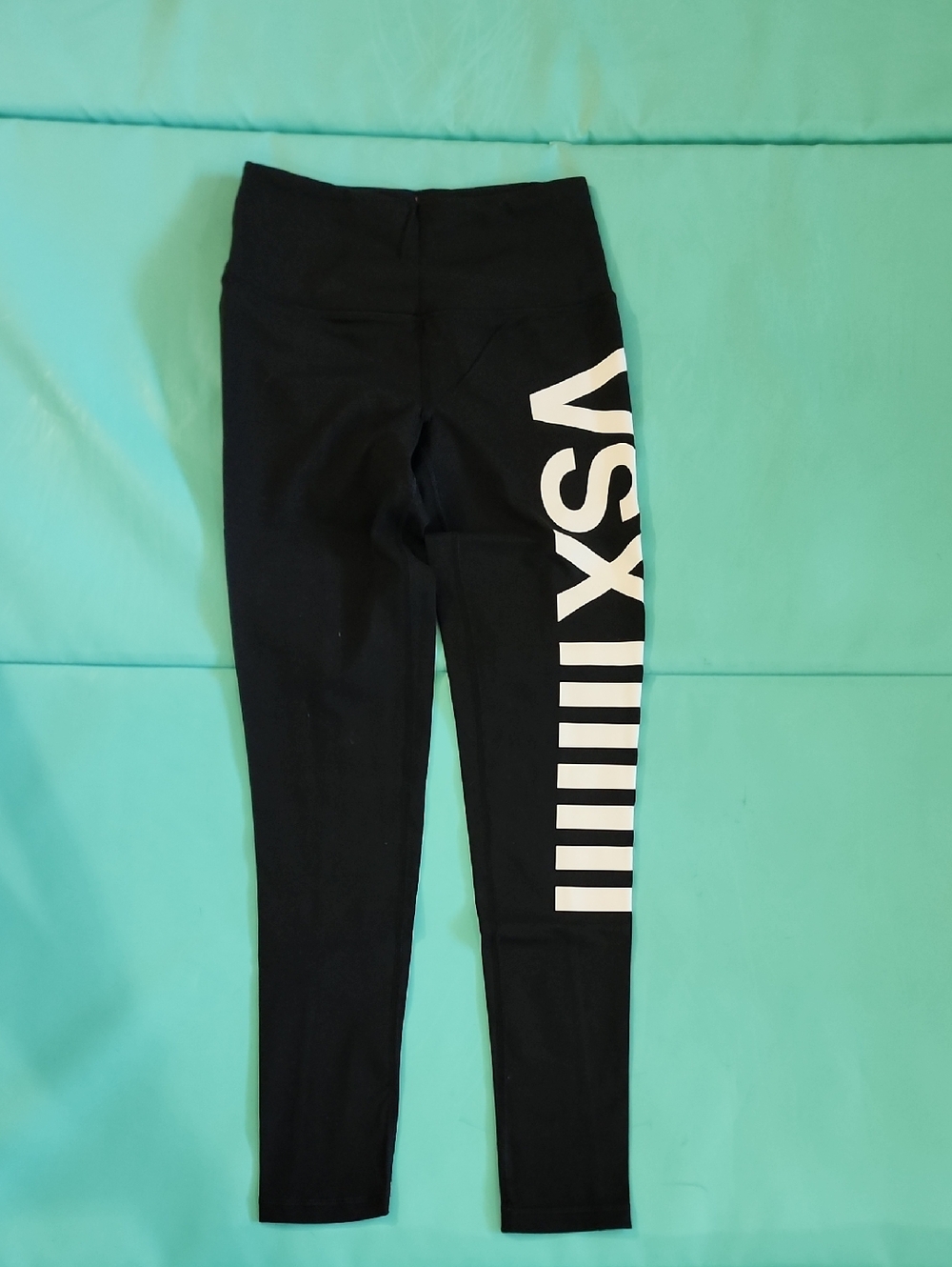 VSX Victoria's Secret Black Yoga Pants with White Side Logo